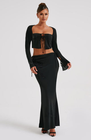 Tana Maxi Skirt - Black - Napalia
