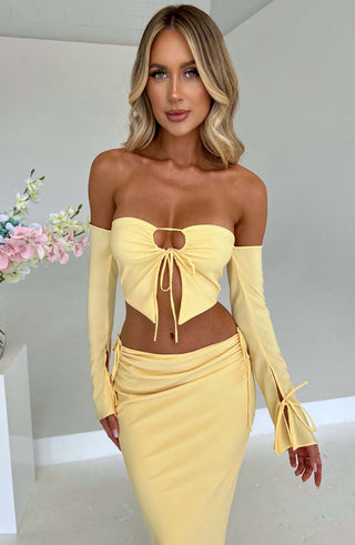 Tana Maxi Skirt - Lemon - Napalia