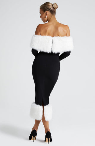 Vittoria Midi Dress - Black/White - Napalia