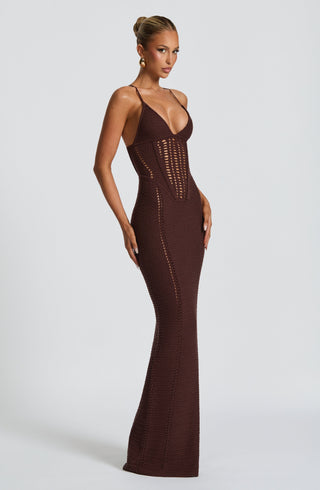 Xanthe Maxi Dress - Plum Brown - Napalia