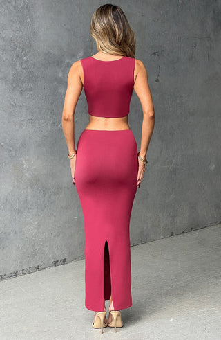 Yazmin Maxi Skirt - Cherry - Napalia