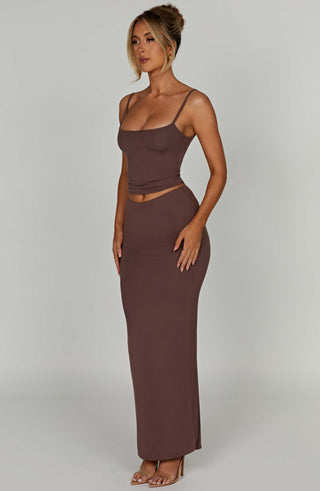Yazmin Maxi Skirt - Chocolate - Napalia