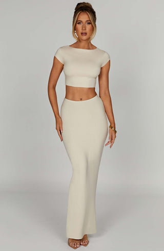 Yazmin Maxi Skirt - Cream - Napalia
