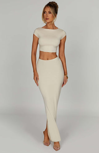 Yazmin Maxi Skirt - Cream - Napalia